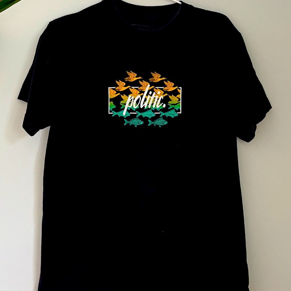 Politic album skateboarding black T shirt in Men M